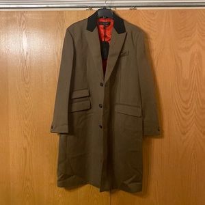 Mens Rag & Bone Cambridge Wool Overcoat - Grey - Size Large